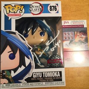 Funko Pop Giyu Signed Johnny Yong Bosch JSA Witnessed